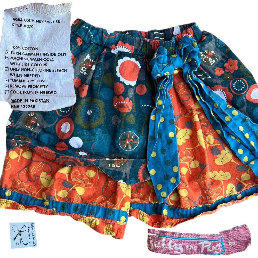Jelly the Pug Agra Courtney Apron Skirt Kids Sz 6